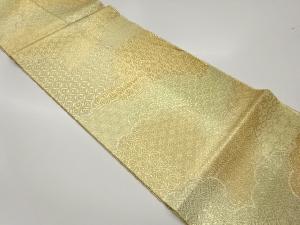 佐賀錦雲取りに亀甲・七宝・青海波模様織出し袋帯